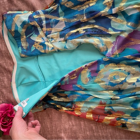 Colorful Strapless Cache Dress - Picture 8 of 8